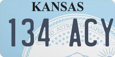 KS license plate 134ACY