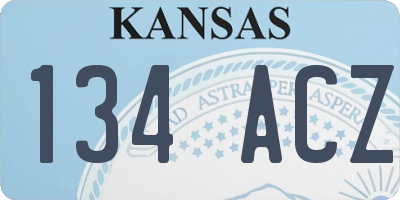 KS license plate 134ACZ