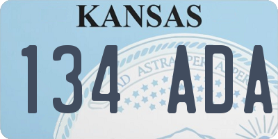 KS license plate 134ADA