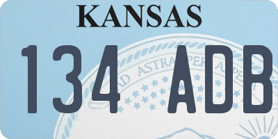 KS license plate 134ADB
