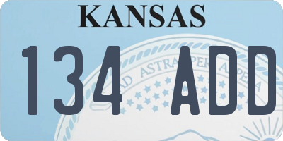 KS license plate 134ADD