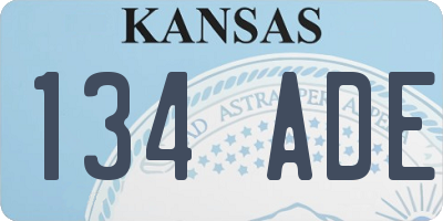KS license plate 134ADE