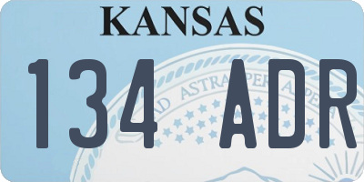 KS license plate 134ADR