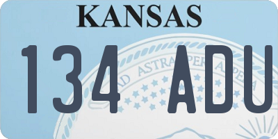KS license plate 134ADU