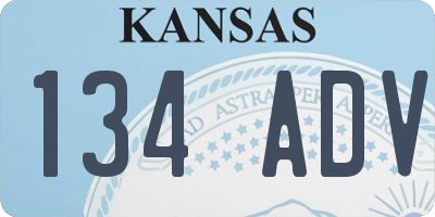 KS license plate 134ADV