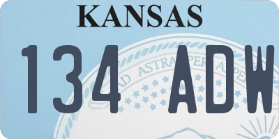 KS license plate 134ADW