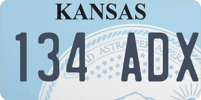 KS license plate 134ADX