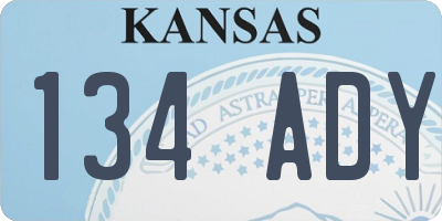 KS license plate 134ADY