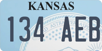 KS license plate 134AEB