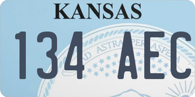 KS license plate 134AEC