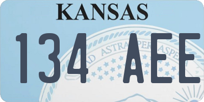 KS license plate 134AEE