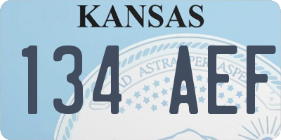 KS license plate 134AEF