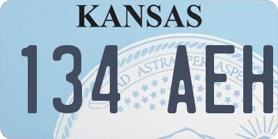 KS license plate 134AEH