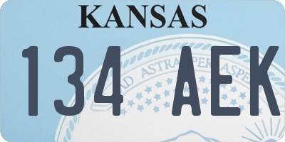 KS license plate 134AEK