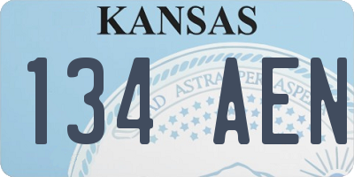 KS license plate 134AEN
