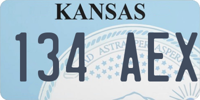 KS license plate 134AEX