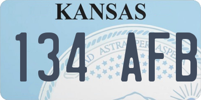 KS license plate 134AFB