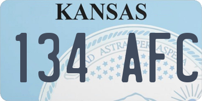 KS license plate 134AFC