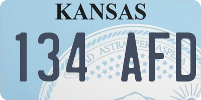 KS license plate 134AFD