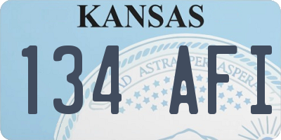 KS license plate 134AFI