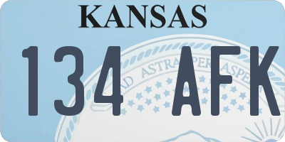 KS license plate 134AFK