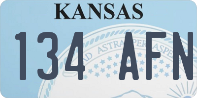 KS license plate 134AFN