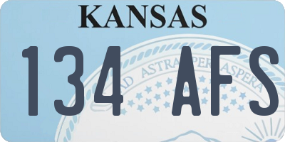 KS license plate 134AFS