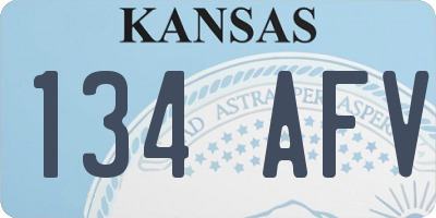 KS license plate 134AFV