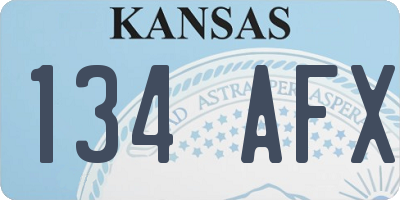 KS license plate 134AFX
