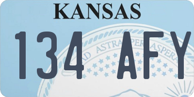 KS license plate 134AFY