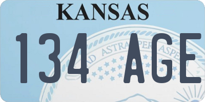 KS license plate 134AGE