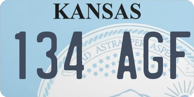 KS license plate 134AGF