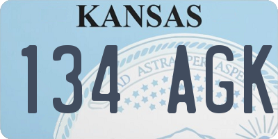 KS license plate 134AGK