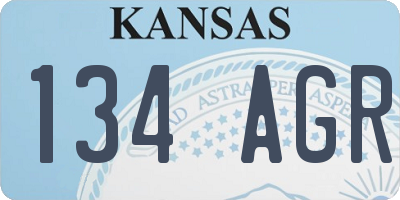 KS license plate 134AGR