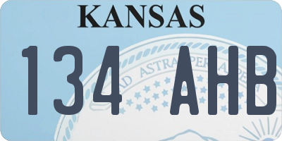 KS license plate 134AHB