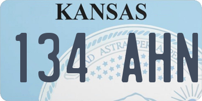 KS license plate 134AHN