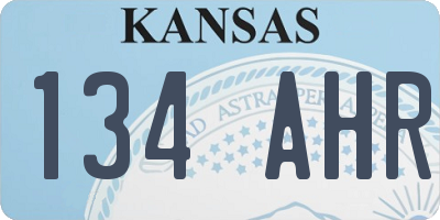 KS license plate 134AHR