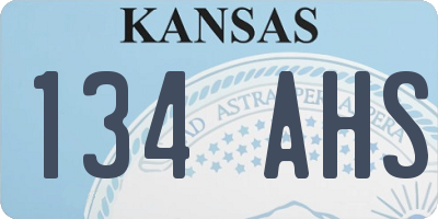 KS license plate 134AHS