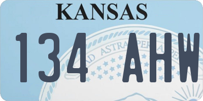 KS license plate 134AHW