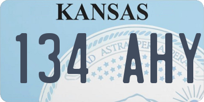 KS license plate 134AHY
