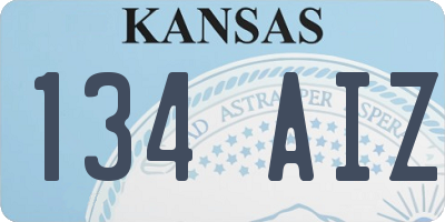 KS license plate 134AIZ