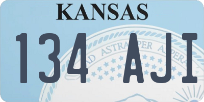 KS license plate 134AJI