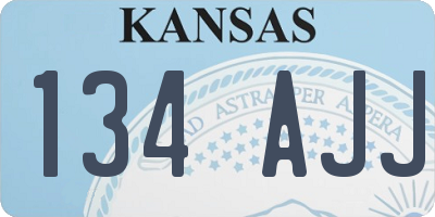 KS license plate 134AJJ
