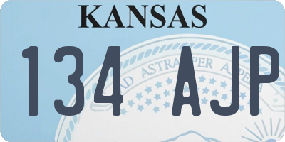 KS license plate 134AJP