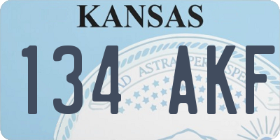 KS license plate 134AKF