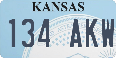 KS license plate 134AKW