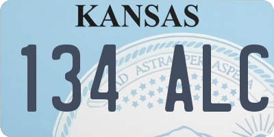 KS license plate 134ALC