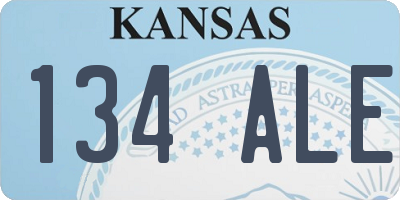 KS license plate 134ALE