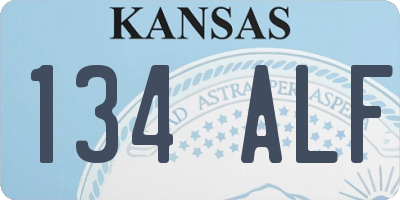 KS license plate 134ALF