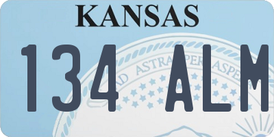 KS license plate 134ALM